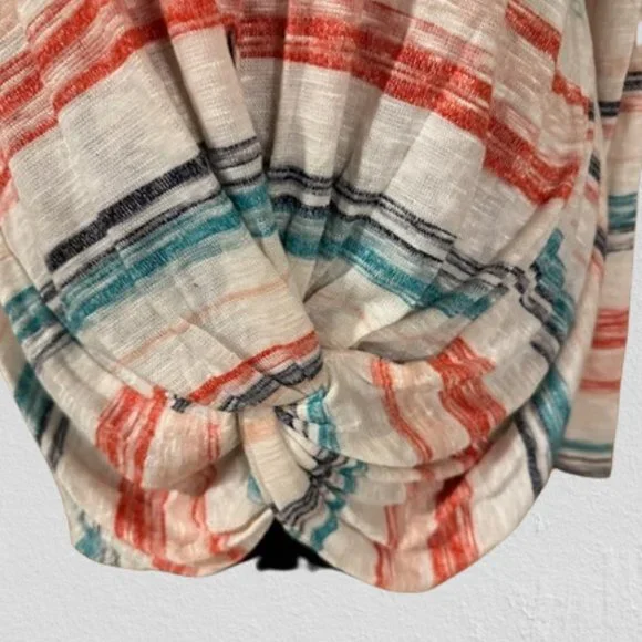 Multi Colored Stripped Round Neck Top with front twist  4077  NWT Boutique - Picture 9 of 11